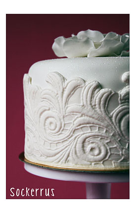 Mold Silicone Embossing Fondant Lace Flower Wedding Cake Decorating