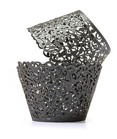 12pcs Filigree Laser Cut Cupcake Wrapper Wraps Birthday Wedding Cake