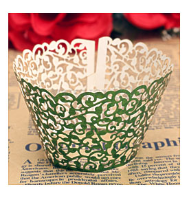 12pcs Filigree Laser Cut Cupcake Wrapper Wraps Birthday Wedding Cake