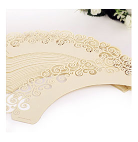 Ivory Vine Filigree Cupcake Decoration Wrappers Cases Wedding