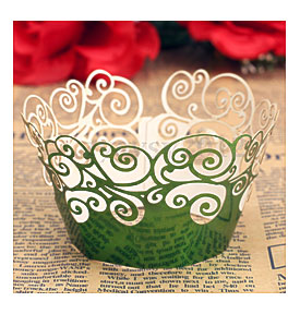 12pcs Filigree Laser Cut Cupcake Wrapper Wraps Birthday Wedding Cake