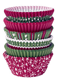 150 X Christmas Cupcake Papers WILTON Baking Cups Holiday Tube NEW