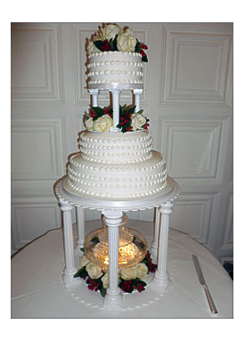 Wedding Cake Using Wilton Color Glow Water Fountain. Wedding Ideas